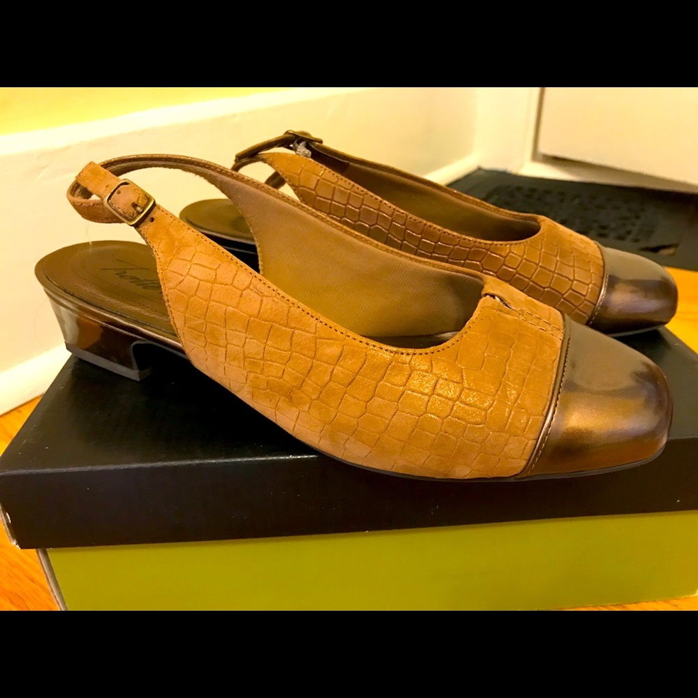 Croc sling backs